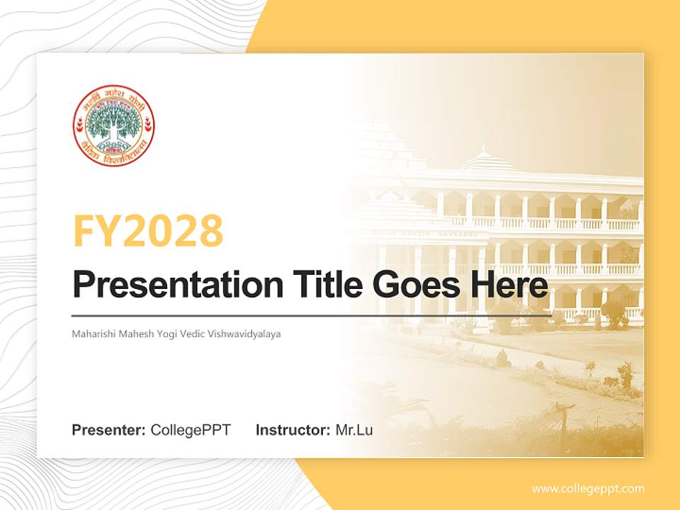 Maharishi Mahesh Yogi Vedic Vishwavidyalaya Academic Presentation/Research Findings Report PPT Template4:3 ratio PPT effect preview image5
