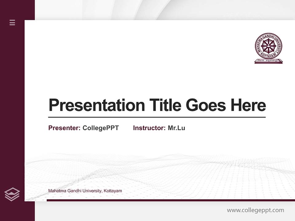 Mahatma Gandhi University, Kottayam Thesis Proposal/Graduation Defense PPT Template4:3 ratio PPT effect preview image5