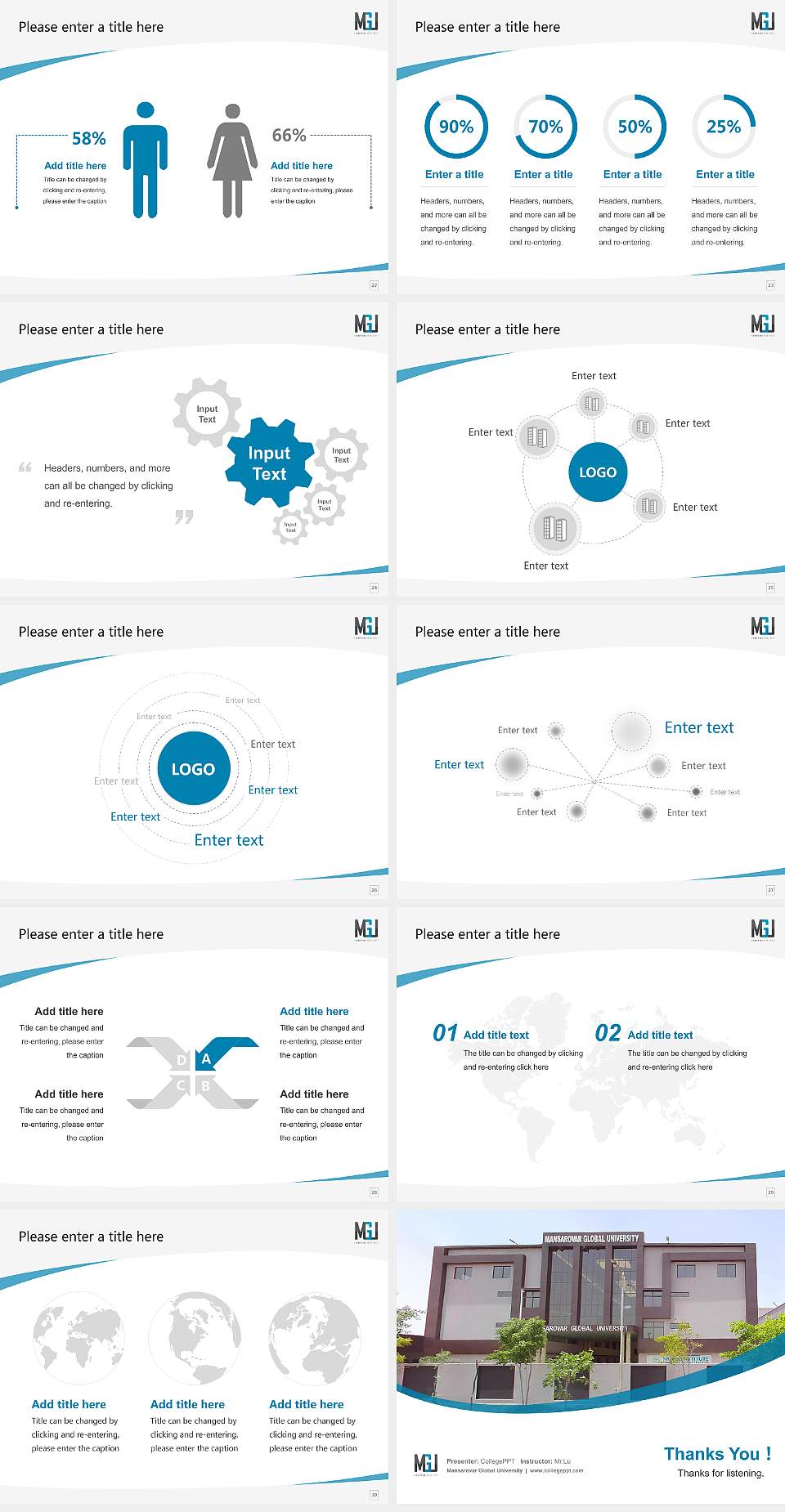 Mansarovar Global University Course/Courseware Creation PPT Template4:3 ratio PPT effect preview image4