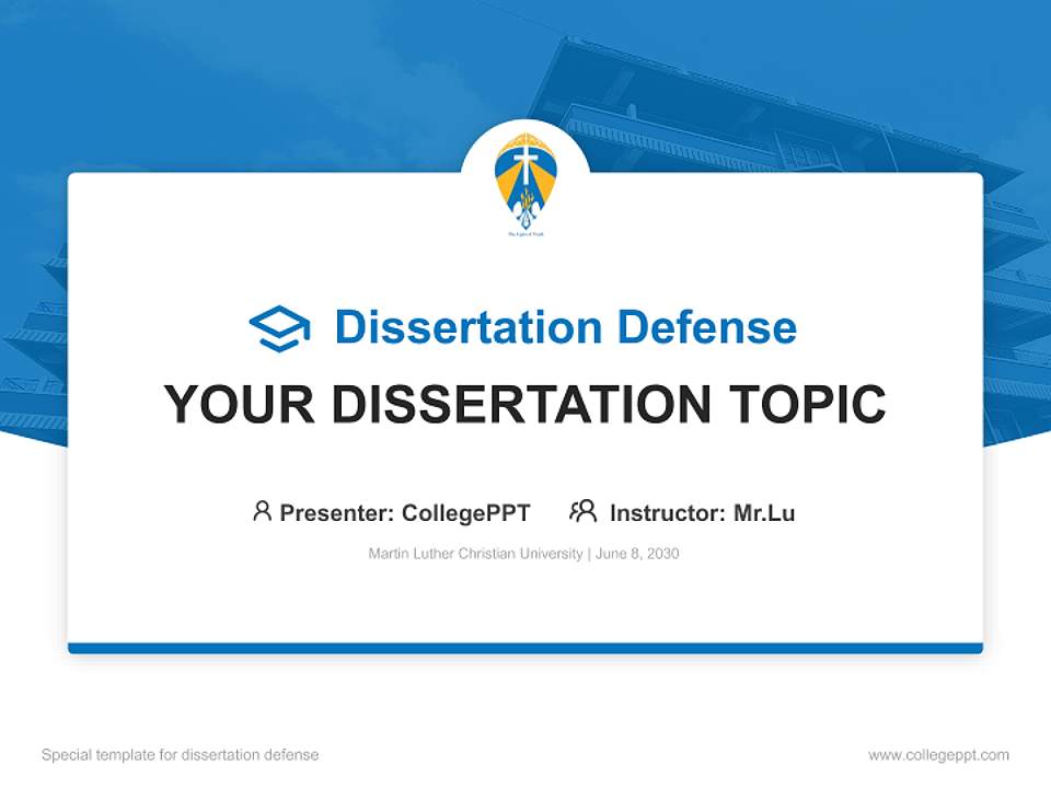 Martin Luther Christian University Graduation Thesis Defense PPT Template4:3 ratio PPT effect preview image7