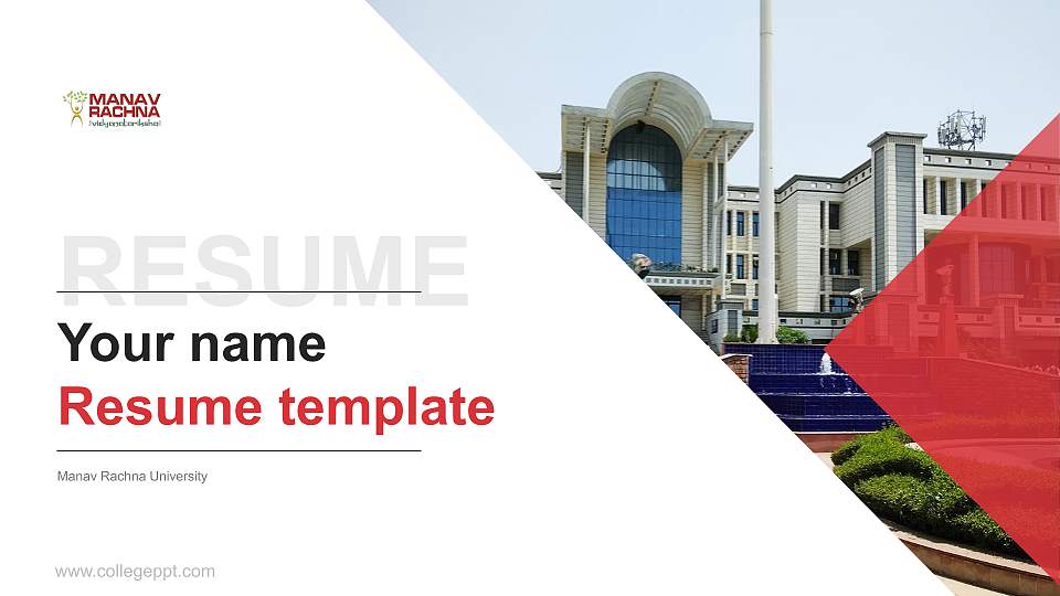 Manav Rachna University Resume PPT Template16:9 ratio PPT effect preview image