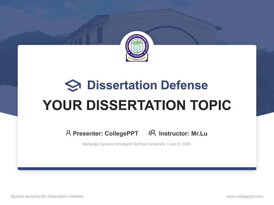 Maharaja Agrasen Himalayan Garhwal University Graduation Thesis Defense PPT Template4:3 ratio PPT effect preview image7