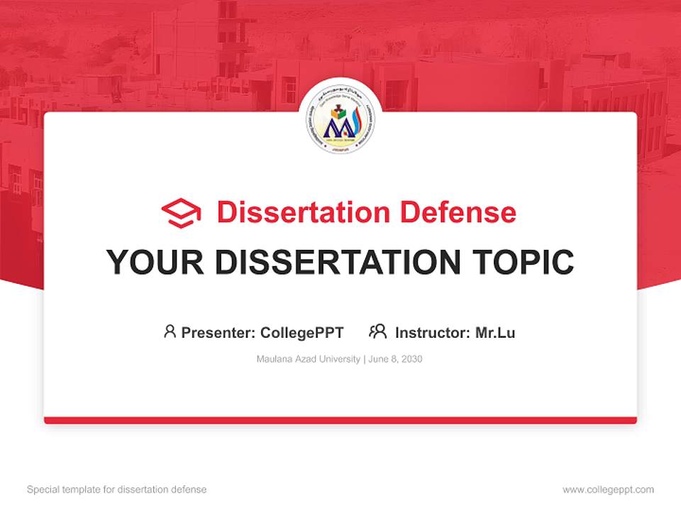 Maulana Azad University Graduation Thesis Defense PPT Template4:3 ratio PPT effect preview image7
