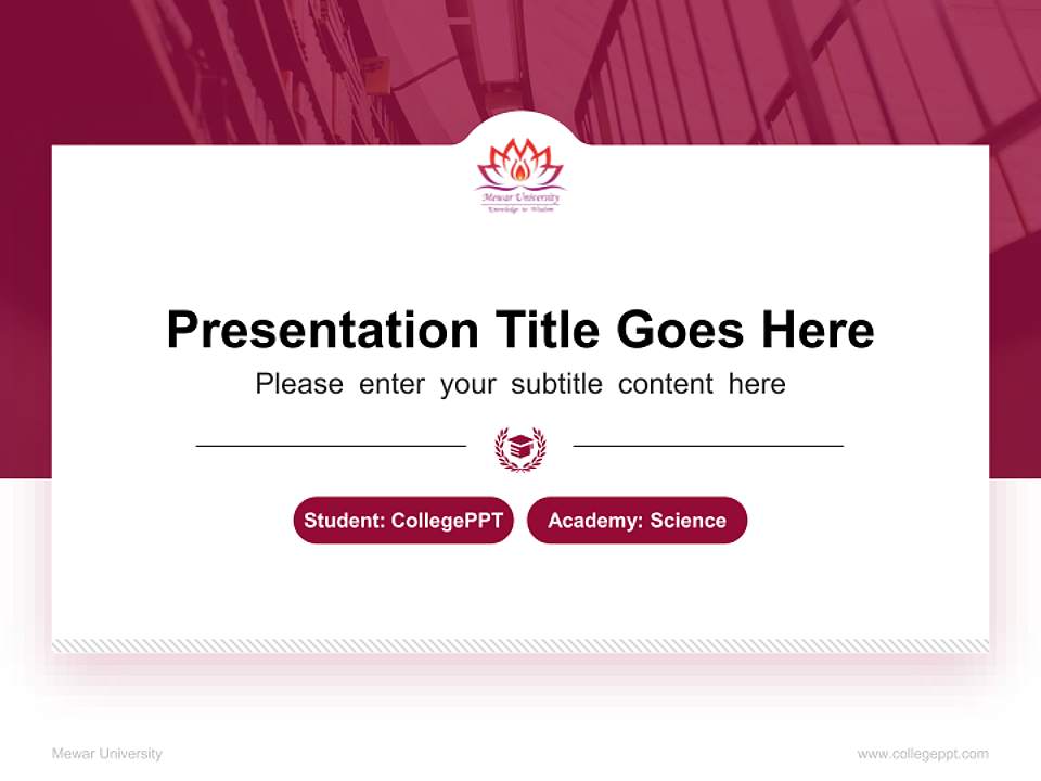 Mewar University National Scholarship Defense PPT Template4:3 ratio PPT effect preview image4