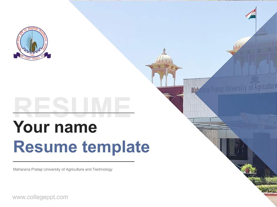 Maharana Pratap University of Agriculture and Technology Resume PPT Template4:3 ratio PPT effect preview image5
