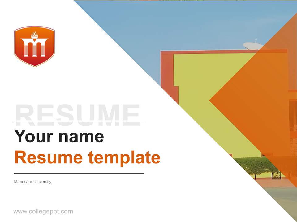 Mandsaur University Resume PPT Template4:3 ratio PPT effect preview image5