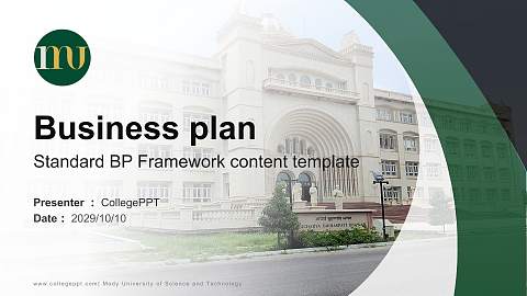 Mody University of Science and Technology Competition/Entrepreneurship Contest PPT Template