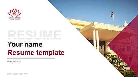 Mewar University Resume PPT Template
