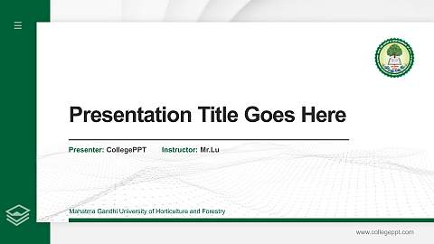 Mahatma Gandhi University of Horticulture and Forestry Thesis Proposal/Graduation Defense PPT Template