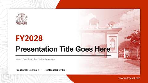 Maharshi Panini Sanskrit Evam Vedic Vishwavidyalaya Academic Presentation/Research Findings Report PPT Template
