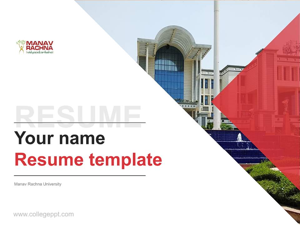 Manav Rachna University Resume PPT Template4:3 ratio PPT effect preview image5