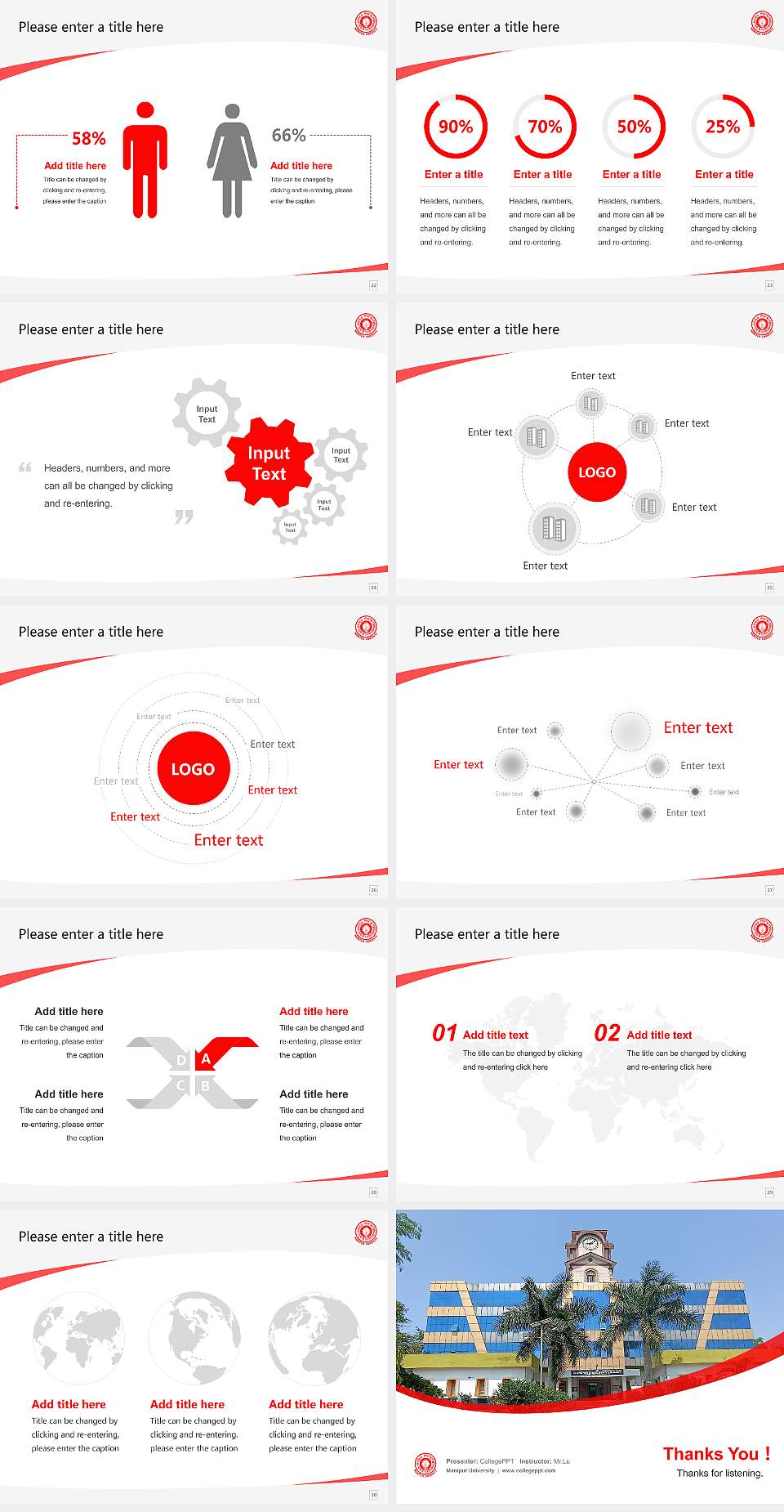 Manipur University Course/Courseware Creation PPT Template4:3 ratio PPT effect preview image4