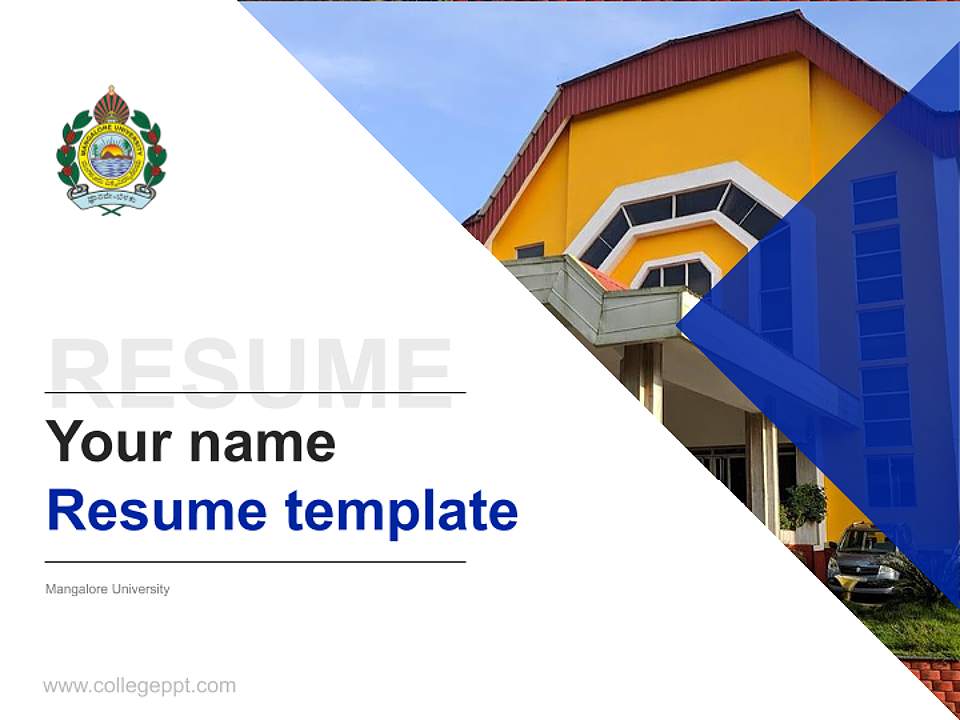 Mangalore University Resume PPT Template4:3 ratio PPT effect preview image5