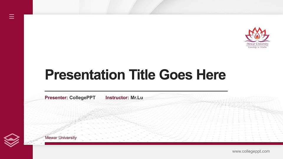 Mewar University Thesis Proposal/Graduation Defense PPT Template16:9 ratio PPT effect preview image