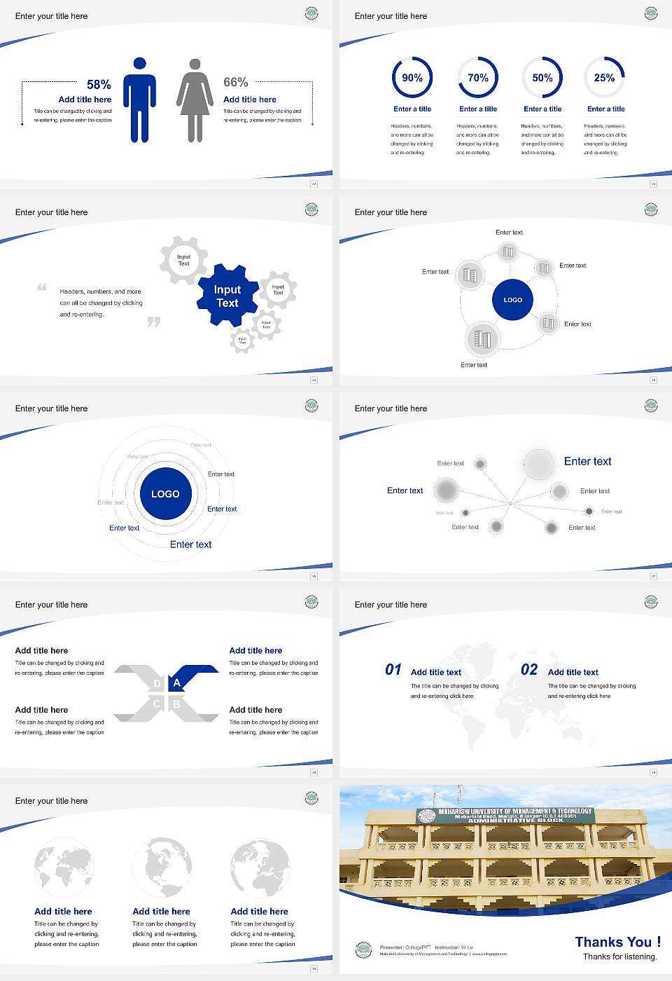 Maharishi University of Management and Technology Course/Courseware Creation PPT Template16:9 ratio PPT effect preview image4
