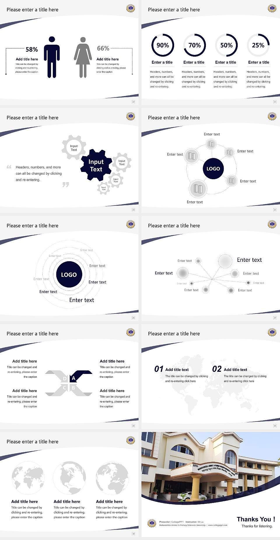 Maharashtra Animal & Fishery Sciences University Course/Courseware Creation PPT Template4:3 ratio PPT effect preview image4
