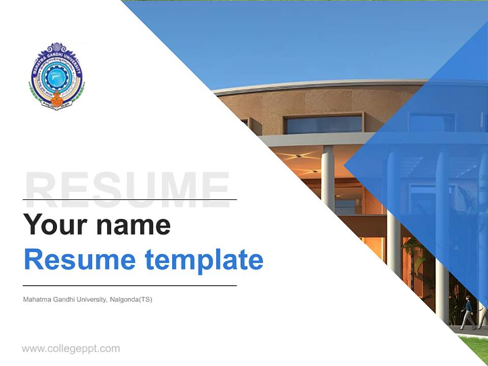 Mahatma Gandhi University, Nalgonda(TS) Resume PPT Template4:3 ratio PPT effect preview image5