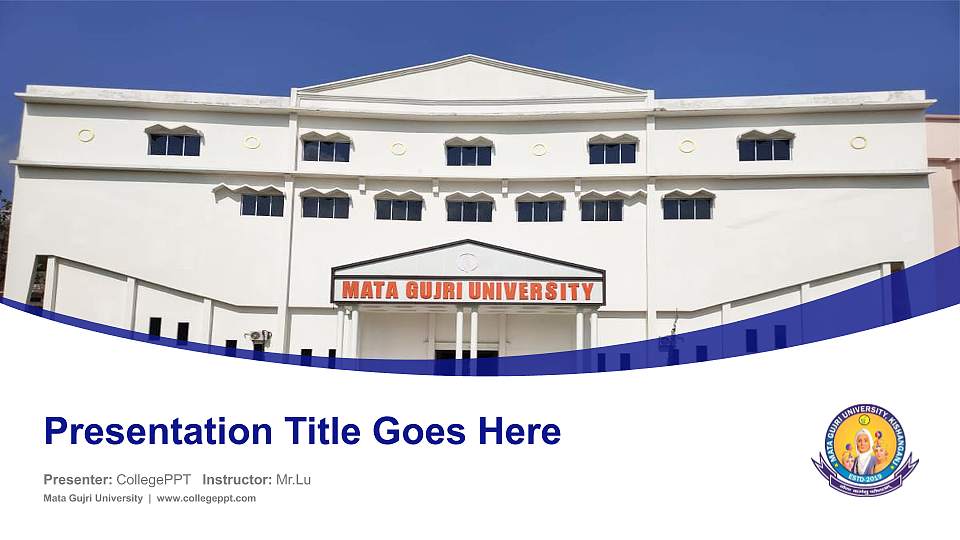 Mata Gujri University Course/Courseware Creation PPT Template16:9 ratio PPT effect preview image