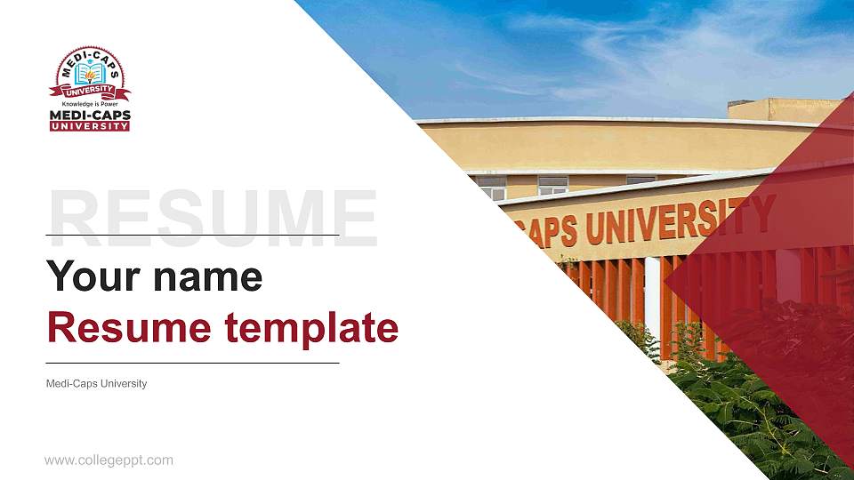 Medi-Caps University Resume PPT Template16:9 ratio PPT effect preview image