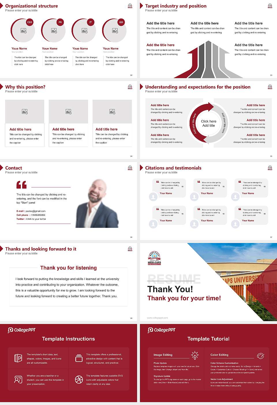 Medi-Caps University Resume PPT Template16:9 ratio PPT effect preview image4