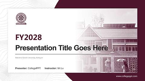 Mahatma Gandhi University, Kottayam Academic Presentation/Research Findings Report PPT Template
