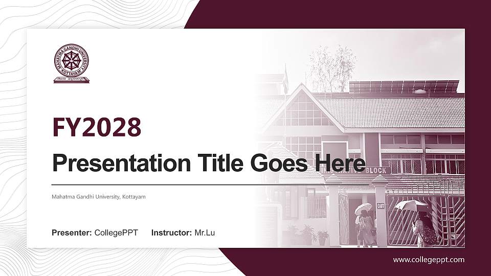Mahatma Gandhi University, Kottayam Academic Presentation/Research Findings Report PPT Template16:9 ratio PPT effect preview image