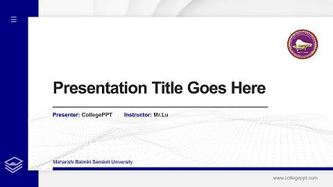 Maharishi Balmiki Sanskrit University Thesis Proposal/Graduation Defense PPT Template