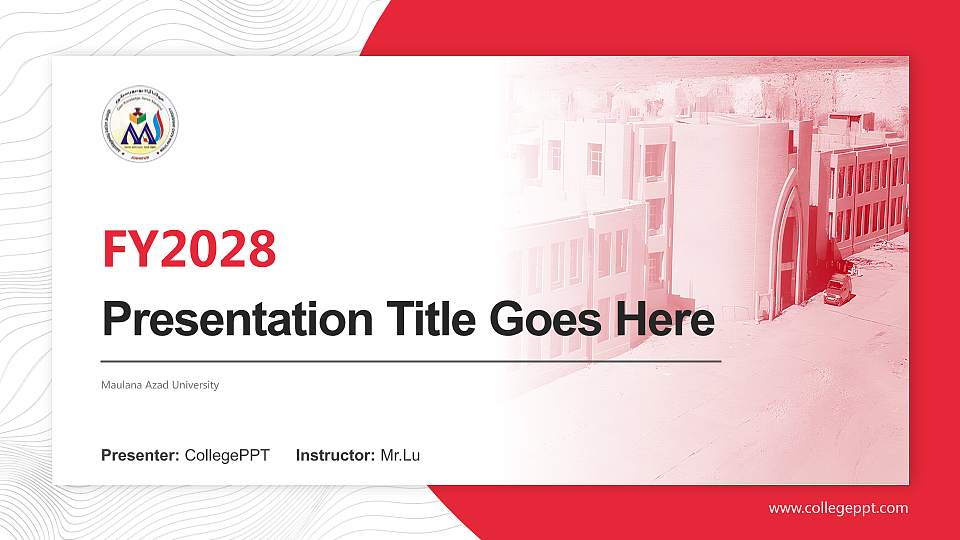 Maulana Azad University Academic Presentation/Research Findings Report PPT Template16:9 ratio PPT effect preview image