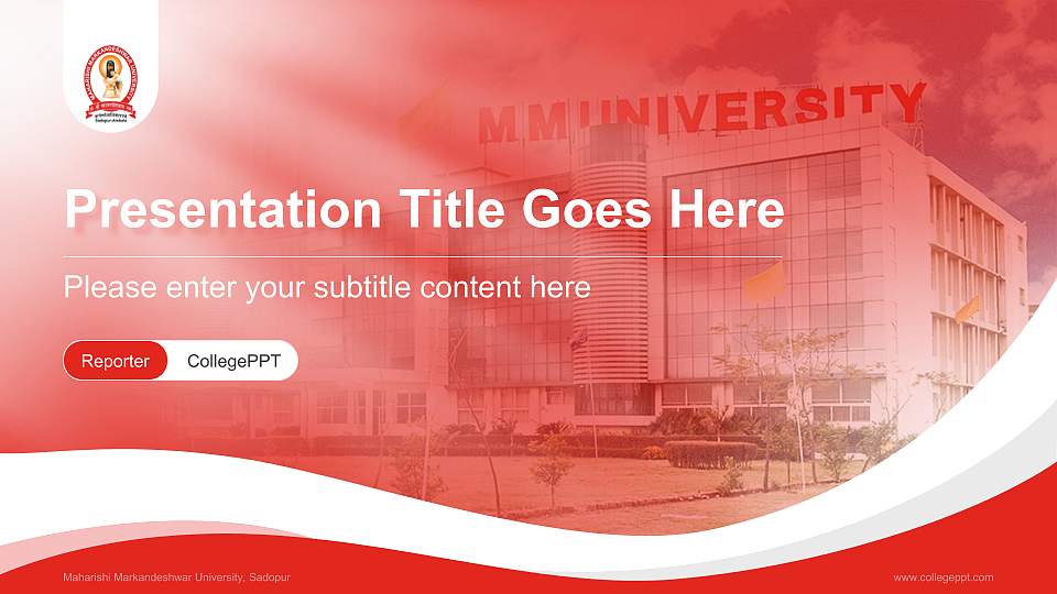 Maharishi Markandeshwar University, Sadopur Lecture Sharing and Networking Event PPT Template16:9 ratio PPT effect preview image