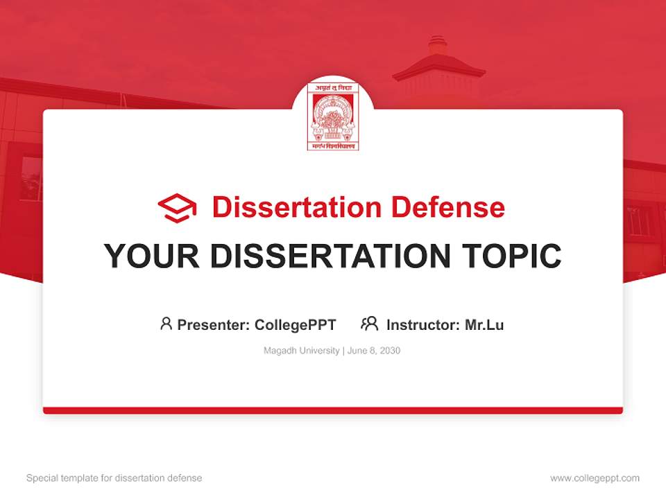 Magadh University Graduation Thesis Defense PPT Template4:3 ratio PPT effect preview image7