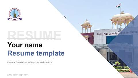 Maharana Pratap University of Agriculture and Technology Resume PPT Template