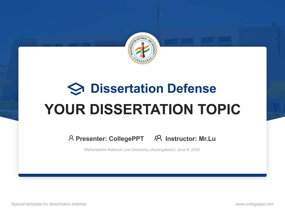 Maharashtra National Law University (Aurangabad) Graduation Thesis Defense PPT Template4:3 ratio PPT effect preview image7