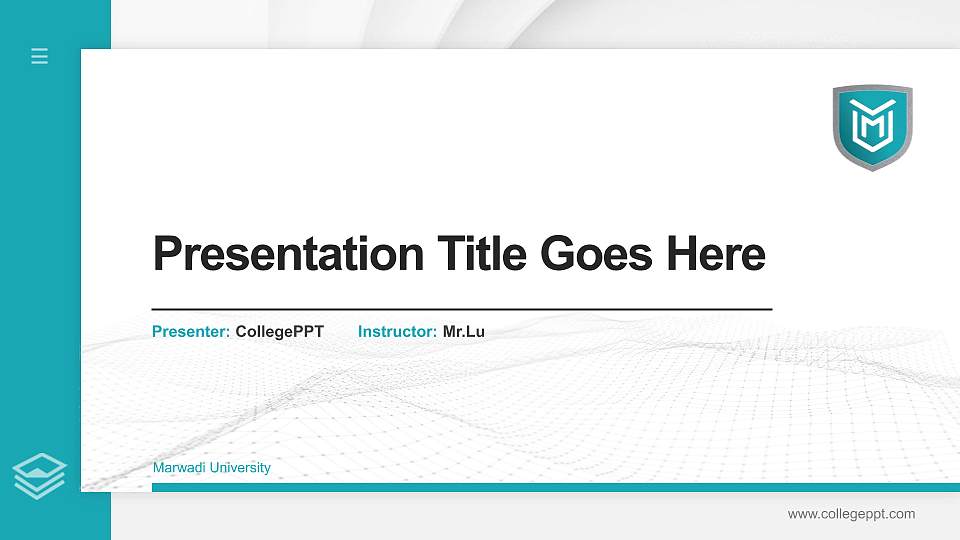 Marwadi University Thesis Proposal/Graduation Defense PPT Template16:9 ratio PPT effect preview image