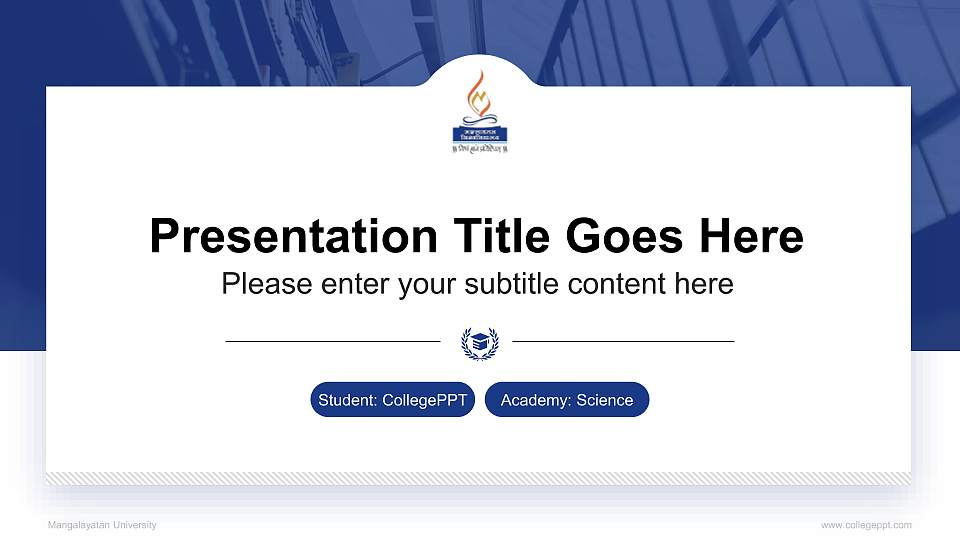 Mangalayatan University National Scholarship Defense PPT Template16:9 ratio PPT effect preview image