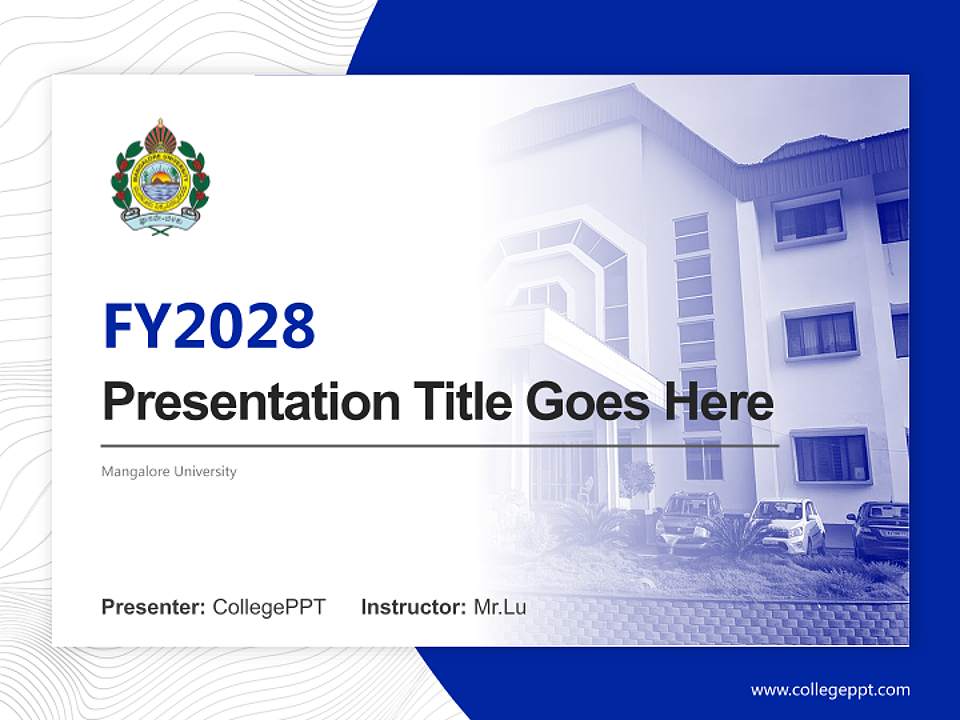 Mangalore University Academic Presentation/Research Findings Report PPT Template4:3 ratio PPT effect preview image5