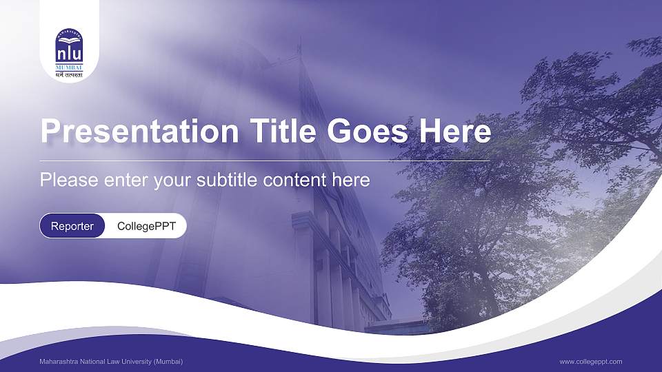 Maharashtra National Law University (Mumbai) Lecture Sharing and Networking Event PPT Template16:9 ratio PPT effect preview image