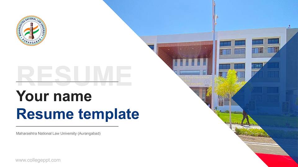Maharashtra National Law University (Aurangabad) Resume PPT Template16:9 ratio PPT effect preview image