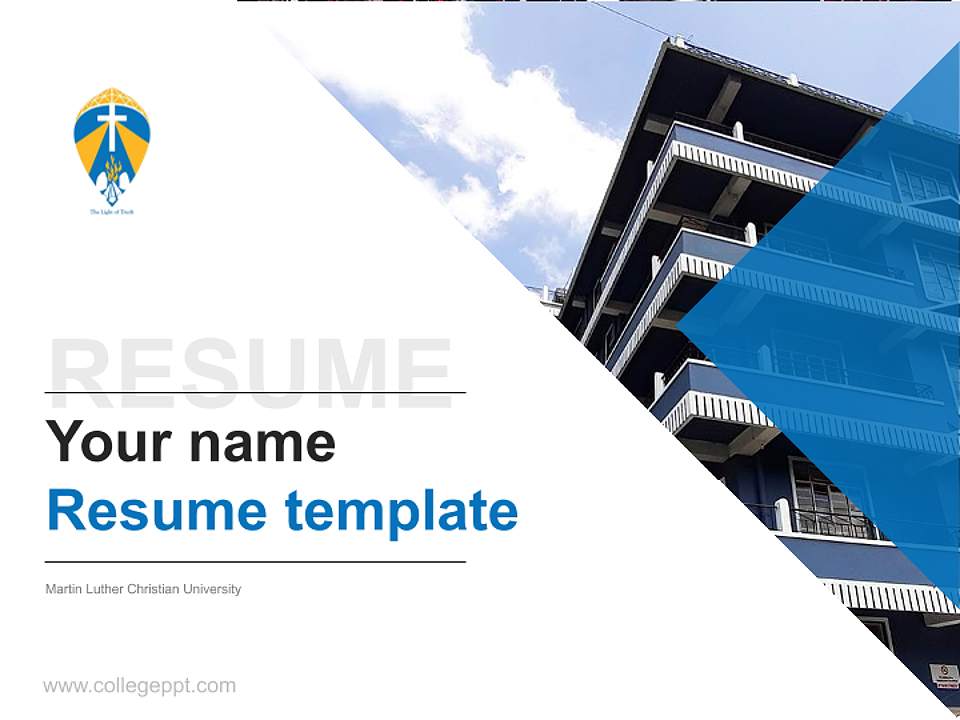 Martin Luther Christian University Resume PPT Template4:3 ratio PPT effect preview image5
