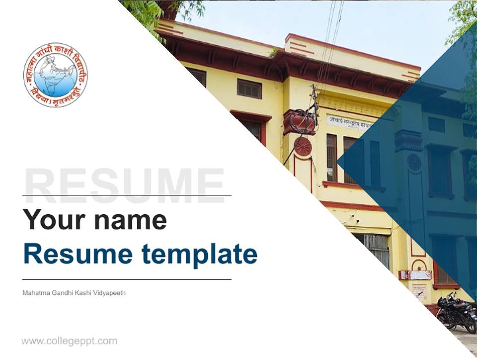 Mahatma Gandhi Kashi Vidyapeeth Resume PPT Template4:3 ratio PPT effect preview image5