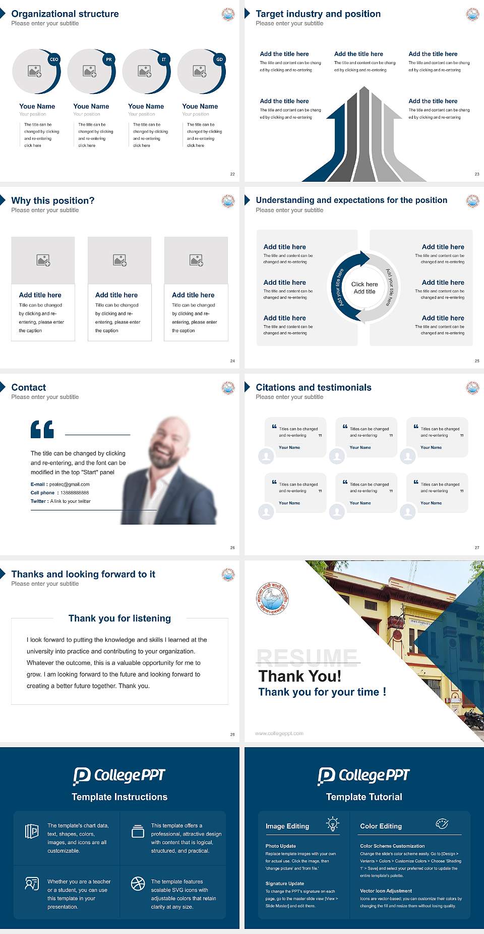 Mahatma Gandhi Kashi Vidyapeeth Resume PPT Template4:3 ratio PPT effect preview image4
