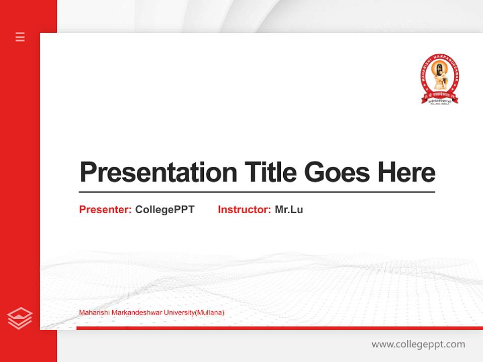 Maharishi Markandeshwar University(Mullana) Thesis Proposal/Graduation Defense PPT Template4:3 ratio PPT effect preview image5