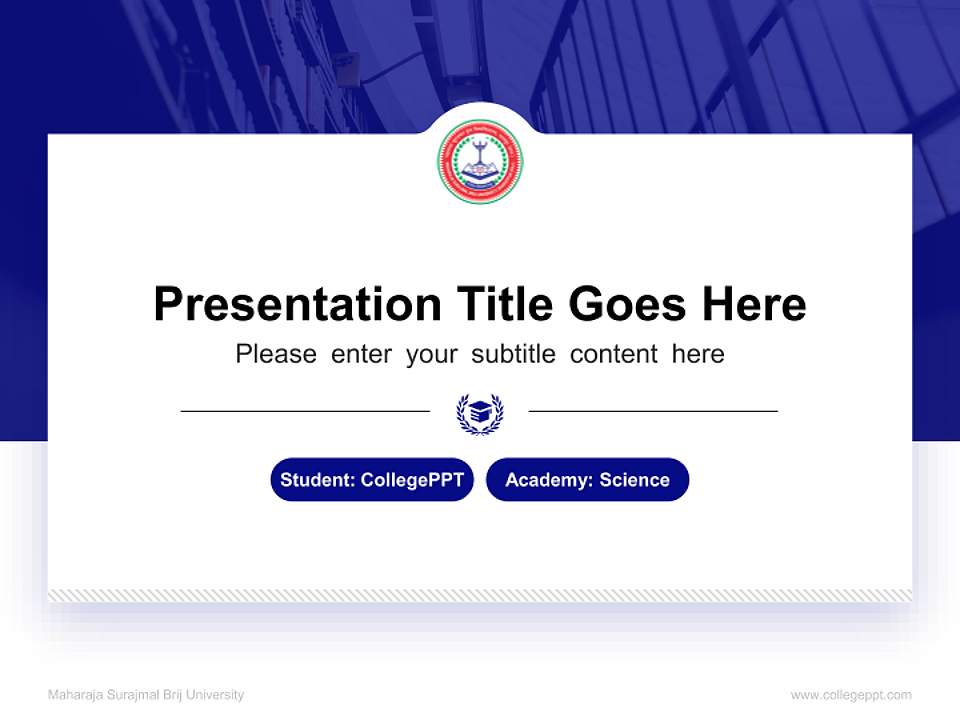 Maharaja Surajmal Brij University National Scholarship Defense PPT Template4:3 ratio PPT effect preview image4