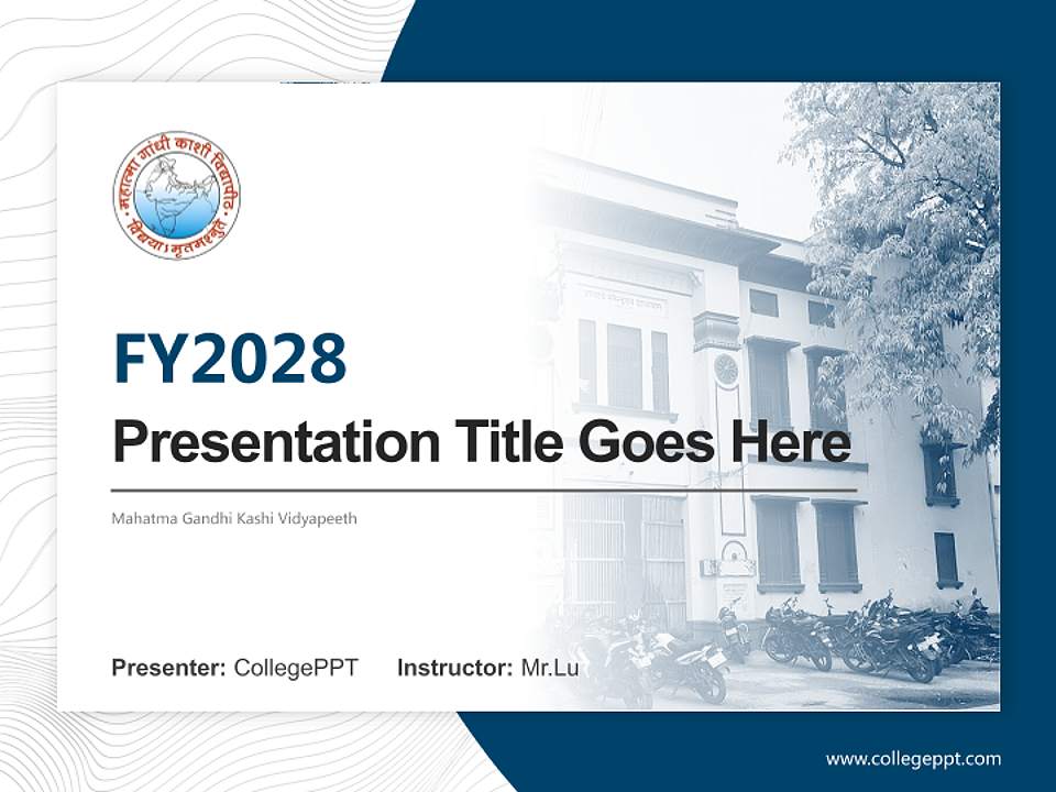 Mahatma Gandhi Kashi Vidyapeeth Academic Presentation/Research Findings Report PPT Template4:3 ratio PPT effect preview image5