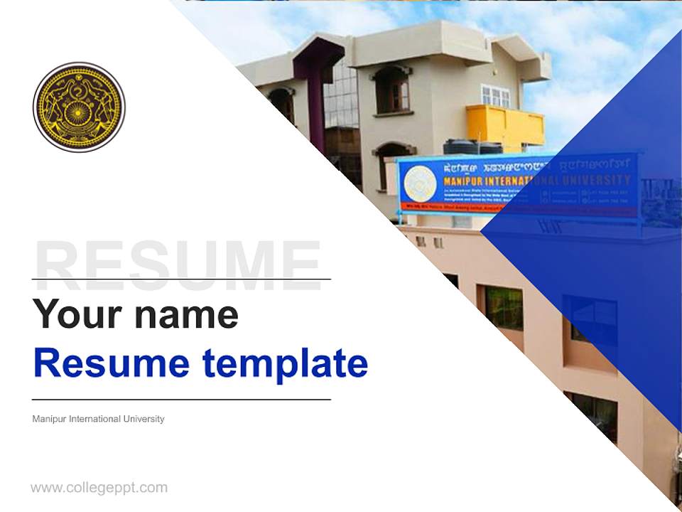 Manipur International University Resume PPT Template4:3 ratio PPT effect preview image5