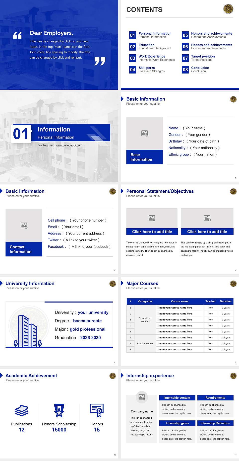 Manipur International University Resume PPT Template4:3 ratio PPT effect preview image2