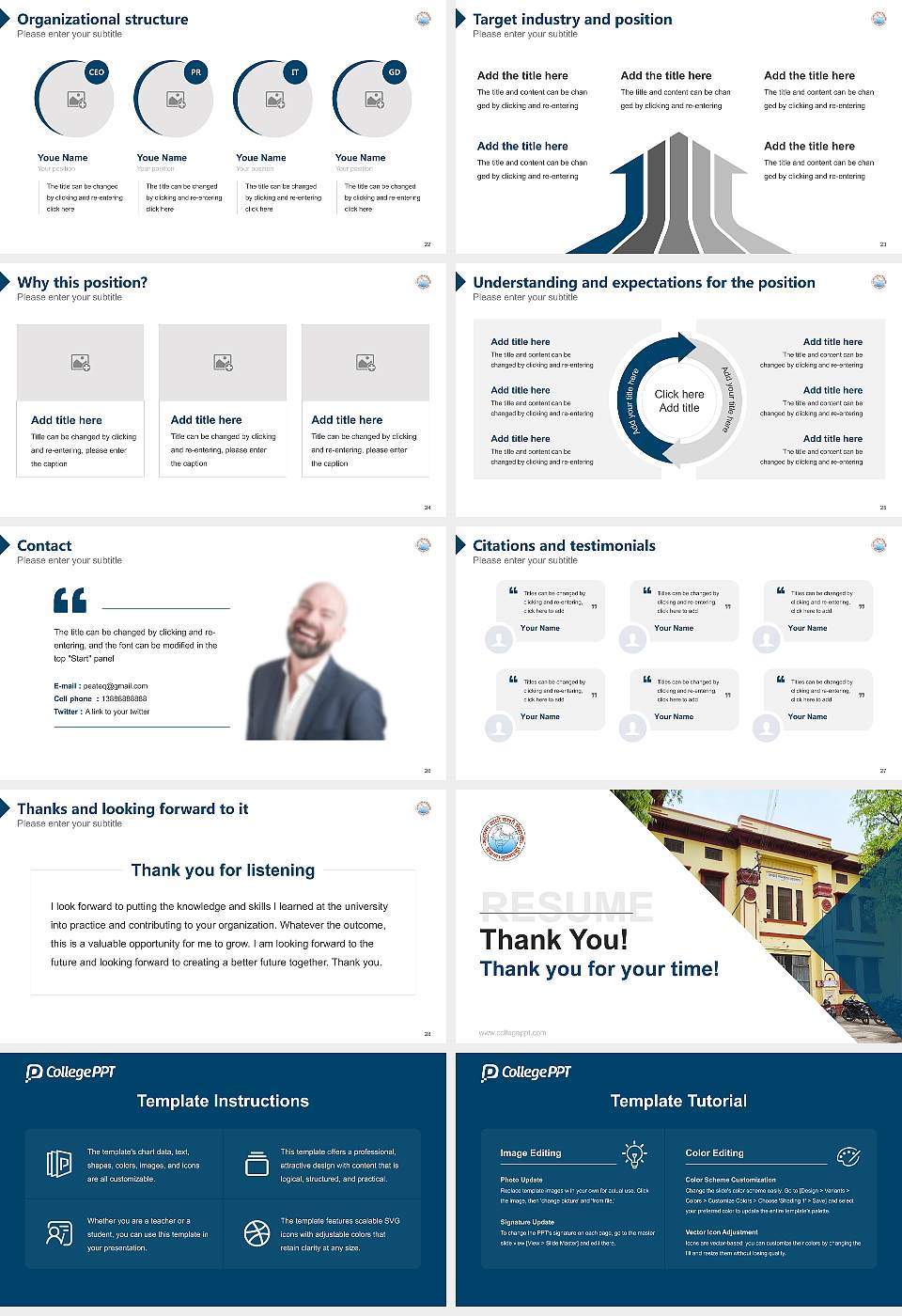Mahatma Gandhi Kashi Vidyapeeth Resume PPT Template16:9 ratio PPT effect preview image4