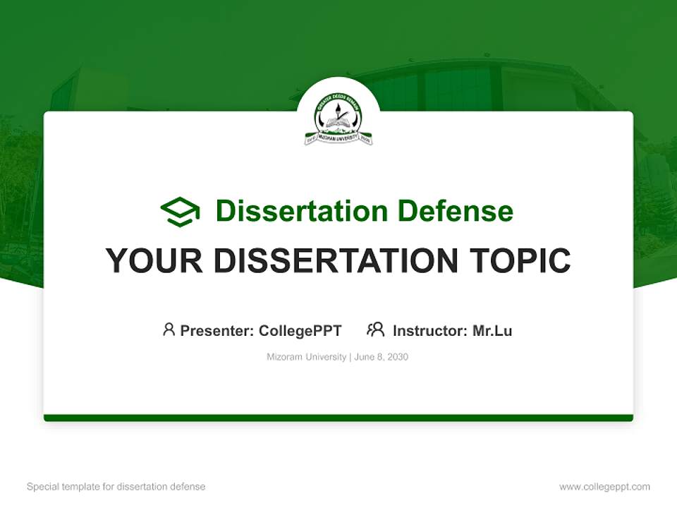Mizoram University Graduation Thesis Defense PPT Template4:3 ratio PPT effect preview image7