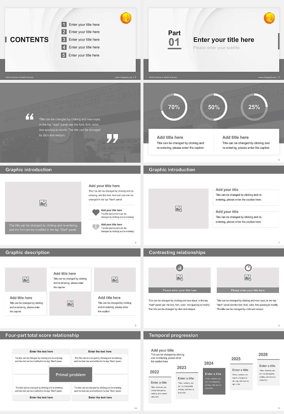 MGM Institute of Health Sciences Thesis Proposal/Graduation Defense PPT Template16:9 ratio PPT effect preview image2