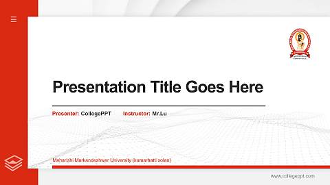 Maharishi Markandeshwar University (kumarhatti solan) Thesis Proposal/Graduation Defense PPT Template