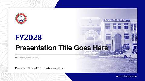 Maharaja Surajmal Brij University Academic Presentation/Research Findings Report PPT Template